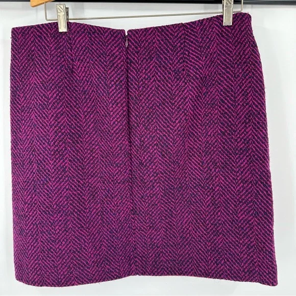 LOFT Poly Wool Short Skort Lined Back Zip Sz 14 Pink with Black Zip Pock… - Picture 3 of 8